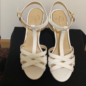 Jessica Simpson white sandals